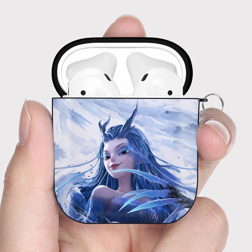 （画像用） Ne Zha 2 ナタ 魔童の大暴れ AirPods 第2世代保護ケース ハードシェル ブラック 耐衝撃・防指紋・カラビナ付き