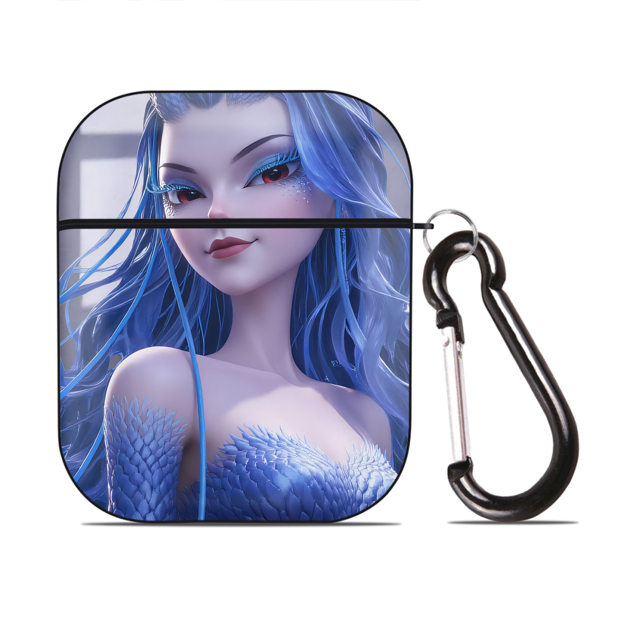 （画像用） Ne Zha 2 ナタ 魔童の大暴れ AirPods 第2世代保護ケース ハードシェル ブラック 耐衝撃・防指紋・カラビナ付き
