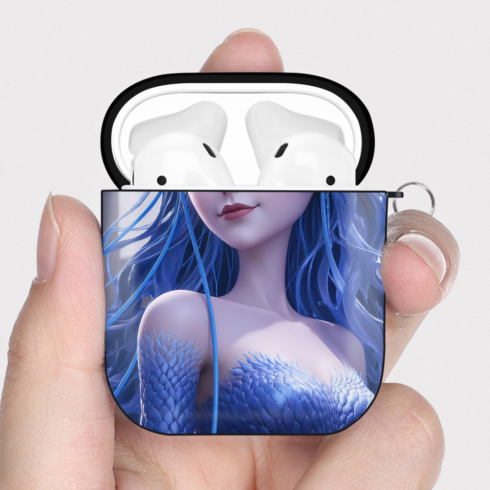 （画像用） Ne Zha 2 ナタ 魔童の大暴れ AirPods 第2世代保護ケース ハードシェル ブラック 耐衝撃・防指紋・カラビナ付き