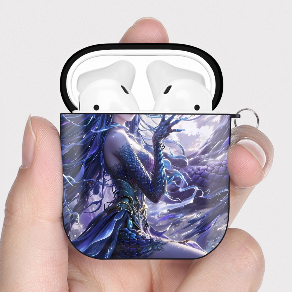 （画像用） Ne Zha 2 ナタ 魔童の大暴れ AirPods 第2世代保護ケース ハードシェル ブラック 耐衝撃・防指紋・カラビナ付き