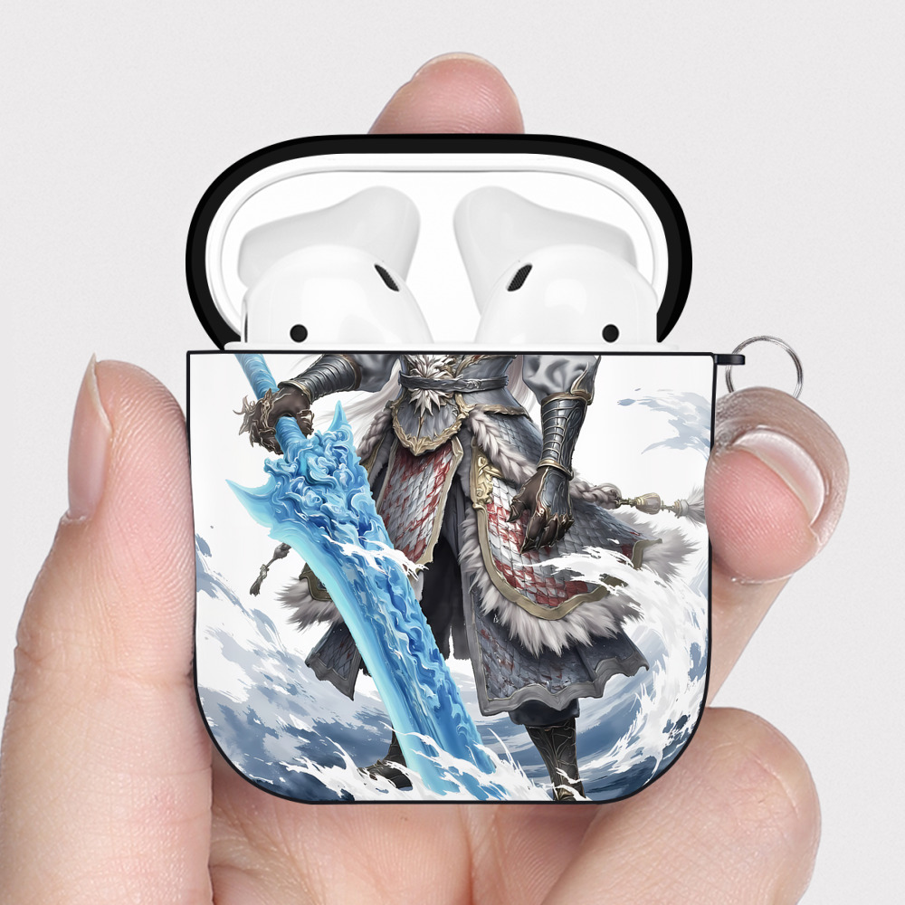 （画像用） Ne Zha 2 ナタ 魔童の大暴れ AirPods 第2世代保護ケース ハードシェル ブラック 耐衝撃・防指紋・カラビナ付き