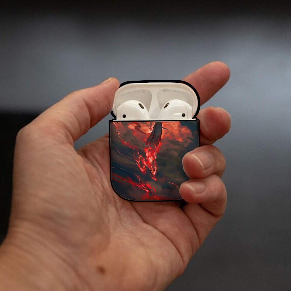 Ne Zha 2 ナタ 魔童の大暴れ AirPods 第2世代保護ケース ハードシェル ブラック 耐衝撃・防指紋・カラビナ付き