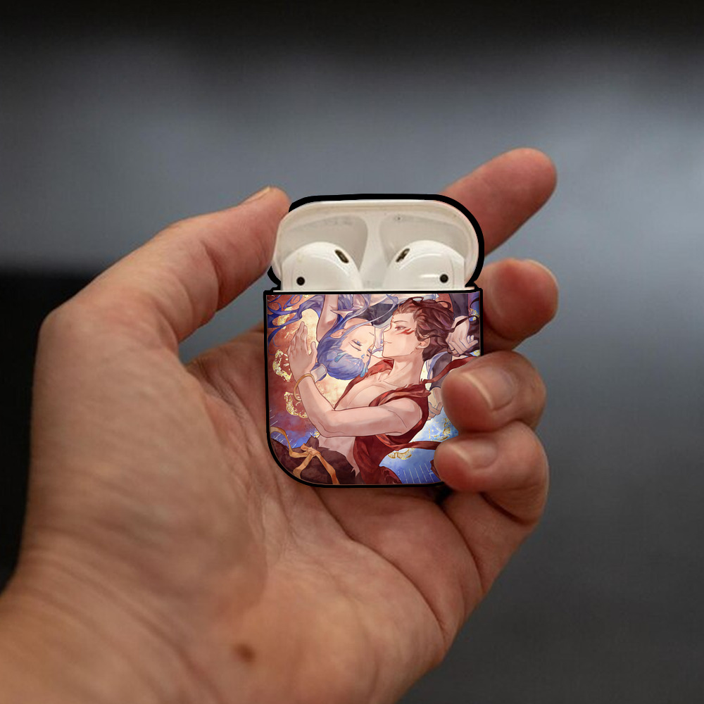 Ne Zha 2 ナタ 魔童の大暴れ AirPods 第2世代保護ケース ハードシェル ブラック 耐衝撃・防指紋・カラビナ付き