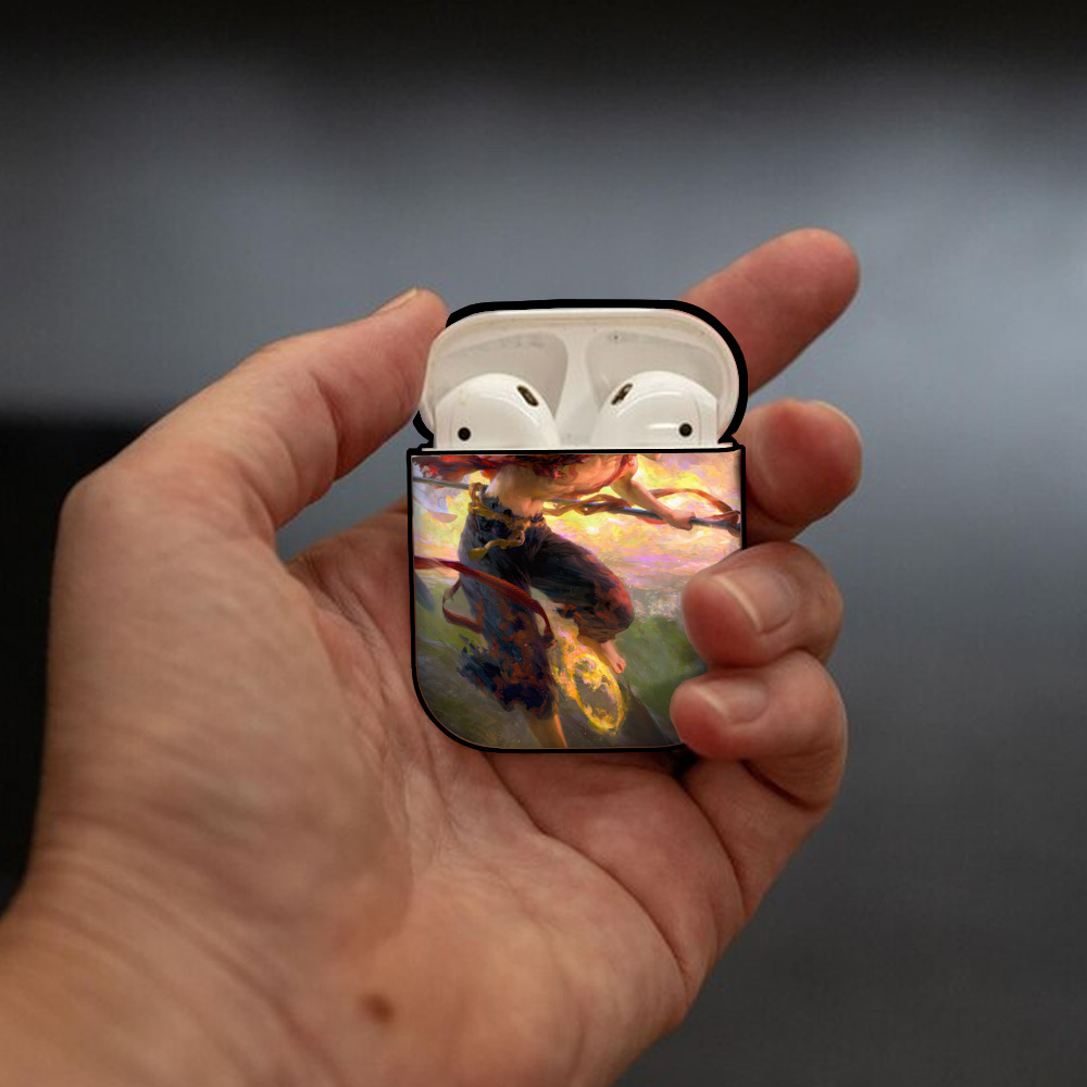 Ne Zha 2 ナタ 魔童の大暴れ AirPods 第2世代保護ケース ハードシェル ブラック 耐衝撃・防指紋・カラビナ付き