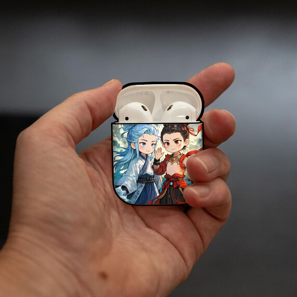 Ne Zha 2 ナタ 魔童の大暴れ AirPods 第2世代保護ケース ハードシェル ブラック 耐衝撃・防指紋・カラビナ付き
