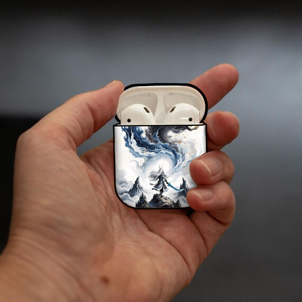 Ne Zha 2 ナタ 魔童の大暴れ AirPods 第2世代保護ケース ハードシェル ブラック 耐衝撃・防指紋・カラビナ付き