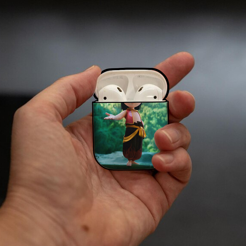 Ne Zha 2 ナタ 魔童の大暴れ AirPods 第2世代保護ケース ハードシェル ブラック 耐衝撃・防指紋・カラビナ付き