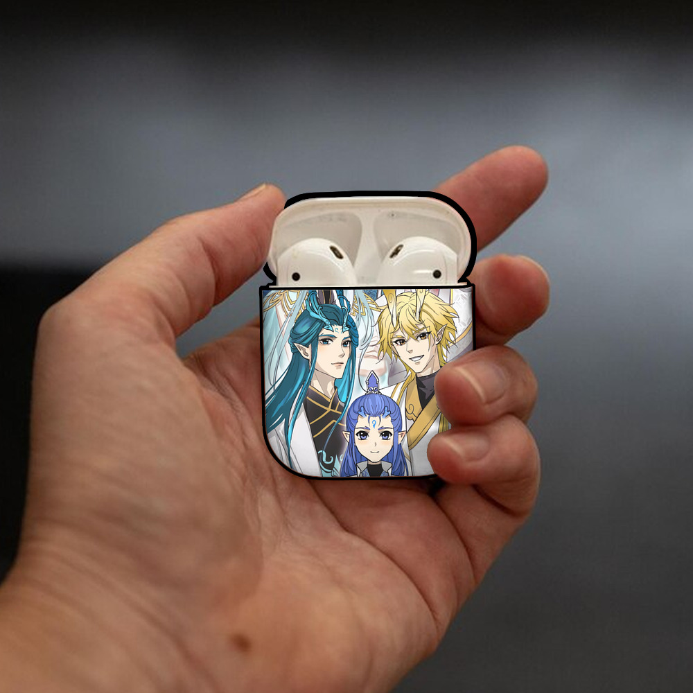 Ne Zha 2 ナタ 魔童の大暴れ AirPods 第2世代保護ケース ハードシェル ブラック 耐衝撃・防指紋・カラビナ付き