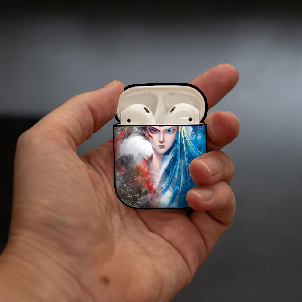 Ne Zha 2 ナタ 魔童の大暴れ AirPods 第2世代保護ケース ハードシェル ブラック 耐衝撃・防指紋・カラビナ付き