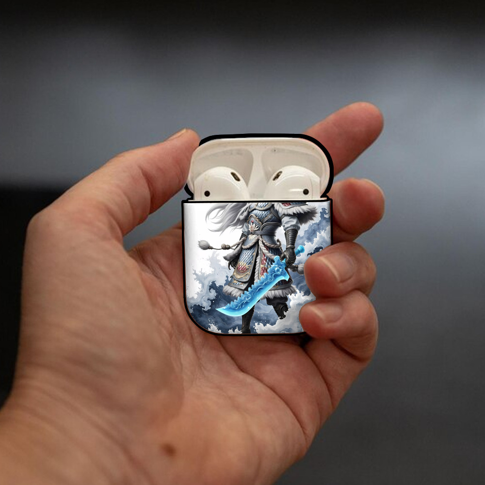 Ne Zha 2 ナタ 魔童の大暴れ AirPods 第2世代保護ケース ハードシェル ブラック 耐衝撃・防指紋・カラビナ付き