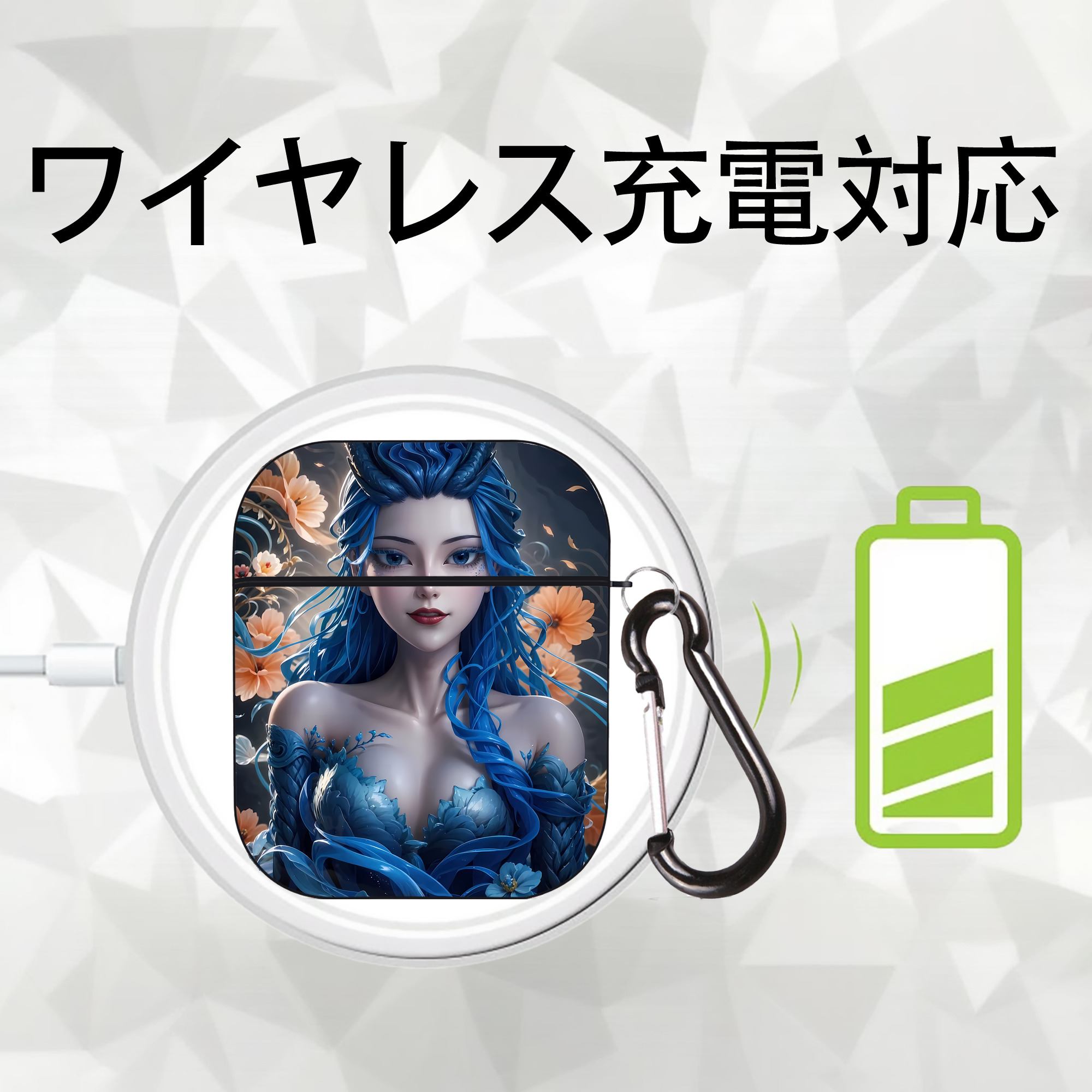 Ne Zha 2 ナタ 魔童の大暴れ AirPods 第2世代保護ケース ハードシェル ブラック 耐衝撃・防指紋・カラビナ付き