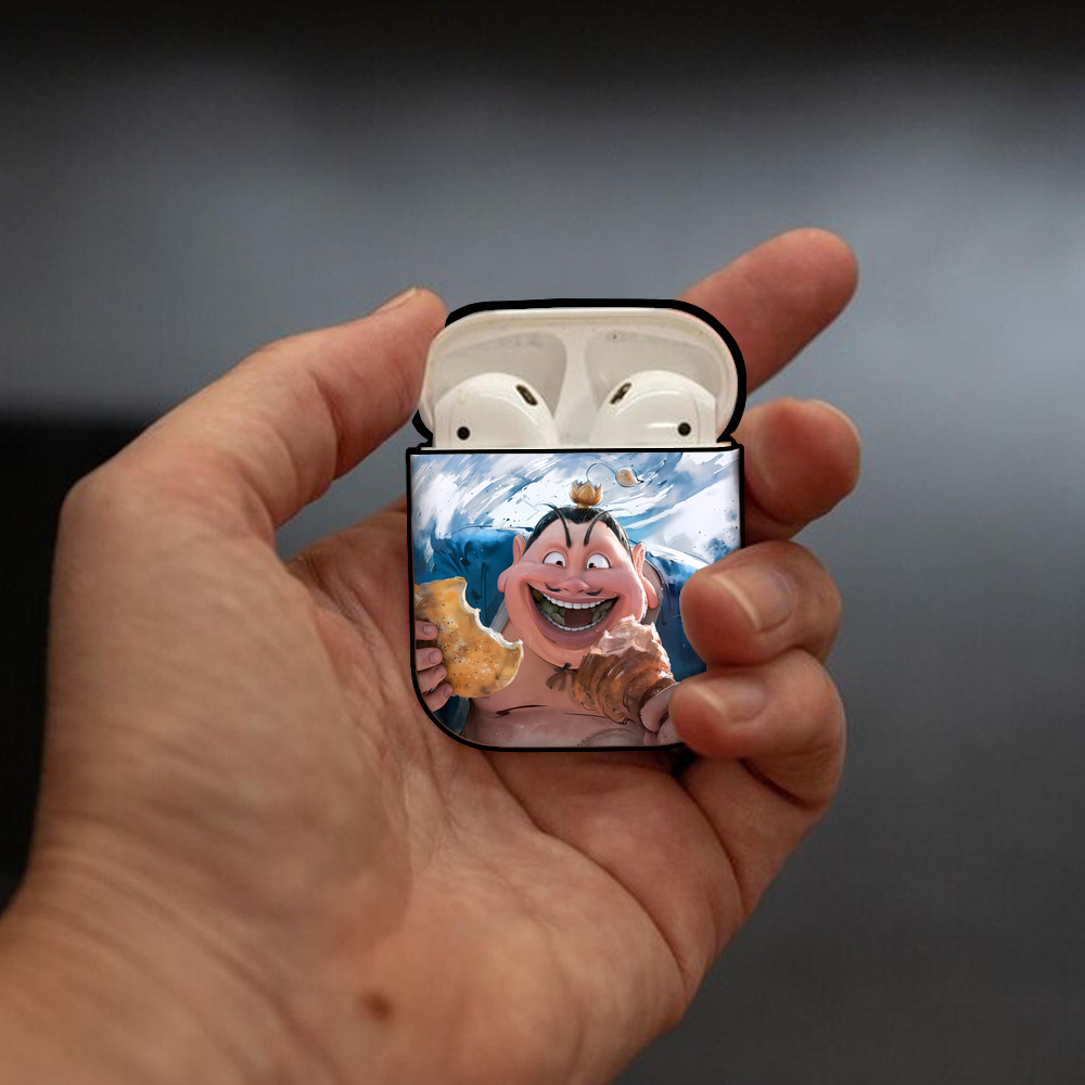 Ne Zha 2 ナタ 魔童の大暴れ AirPods 第2世代保護ケース ハードシェル ブラック 耐衝撃・防指紋・カラビナ付き