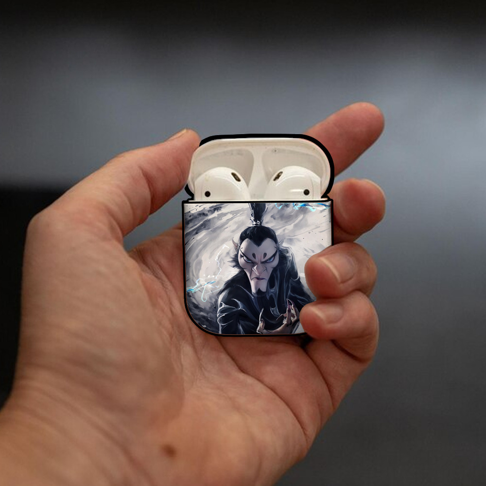 Ne Zha 2 ナタ 魔童の大暴れ AirPods 第2世代保護ケース ハードシェル ブラック 耐衝撃・防指紋・カラビナ付き