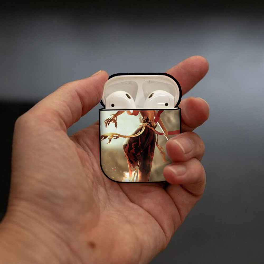 Ne Zha 2 ナタ 魔童の大暴れ AirPods 第2世代保護ケース ハードシェル ブラック 耐衝撃・防指紋・カラビナ付き