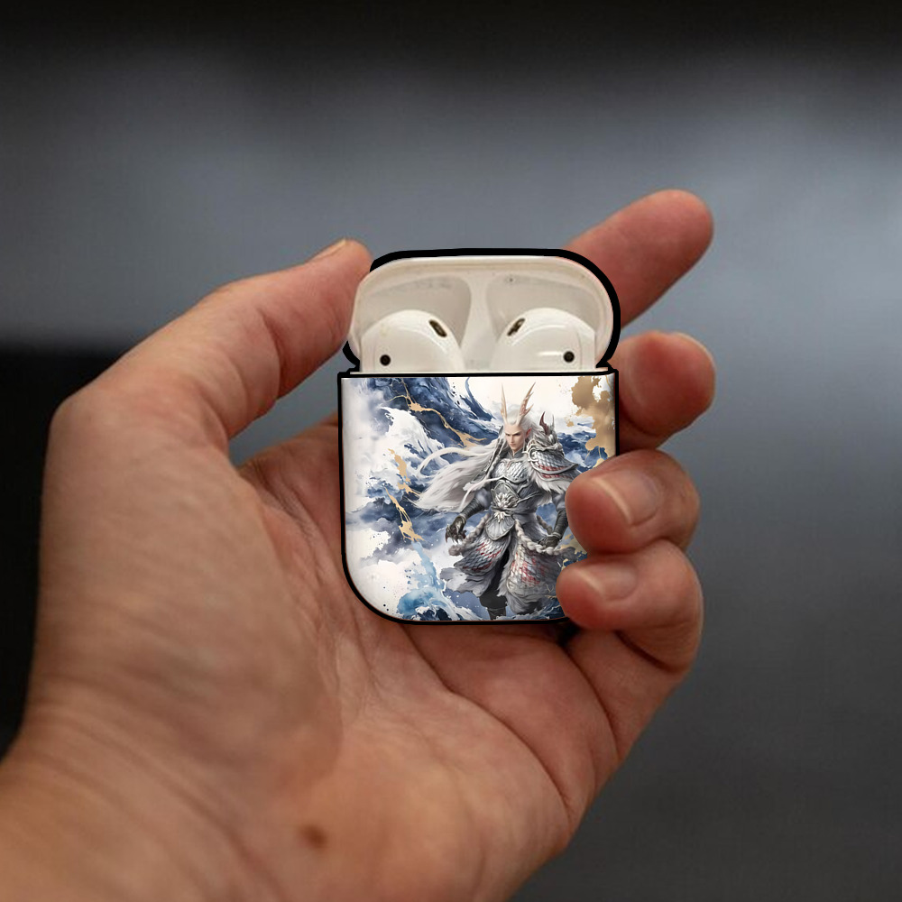 Ne Zha 2 ナタ 魔童の大暴れ AirPods 第2世代保護ケース ハードシェル ブラック 耐衝撃・防指紋・カラビナ付き