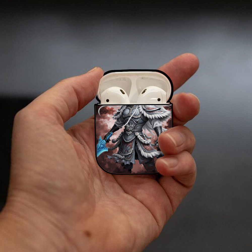 Ne Zha 2 ナタ 魔童の大暴れ AirPods 第2世代保護ケース ハードシェル ブラック 耐衝撃・防指紋・カラビナ付き