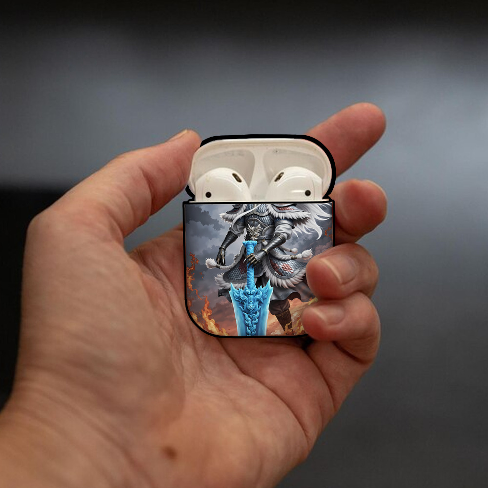 Ne Zha 2 ナタ 魔童の大暴れ AirPods 第2世代保護ケース ハードシェル ブラック 耐衝撃・防指紋・カラビナ付き