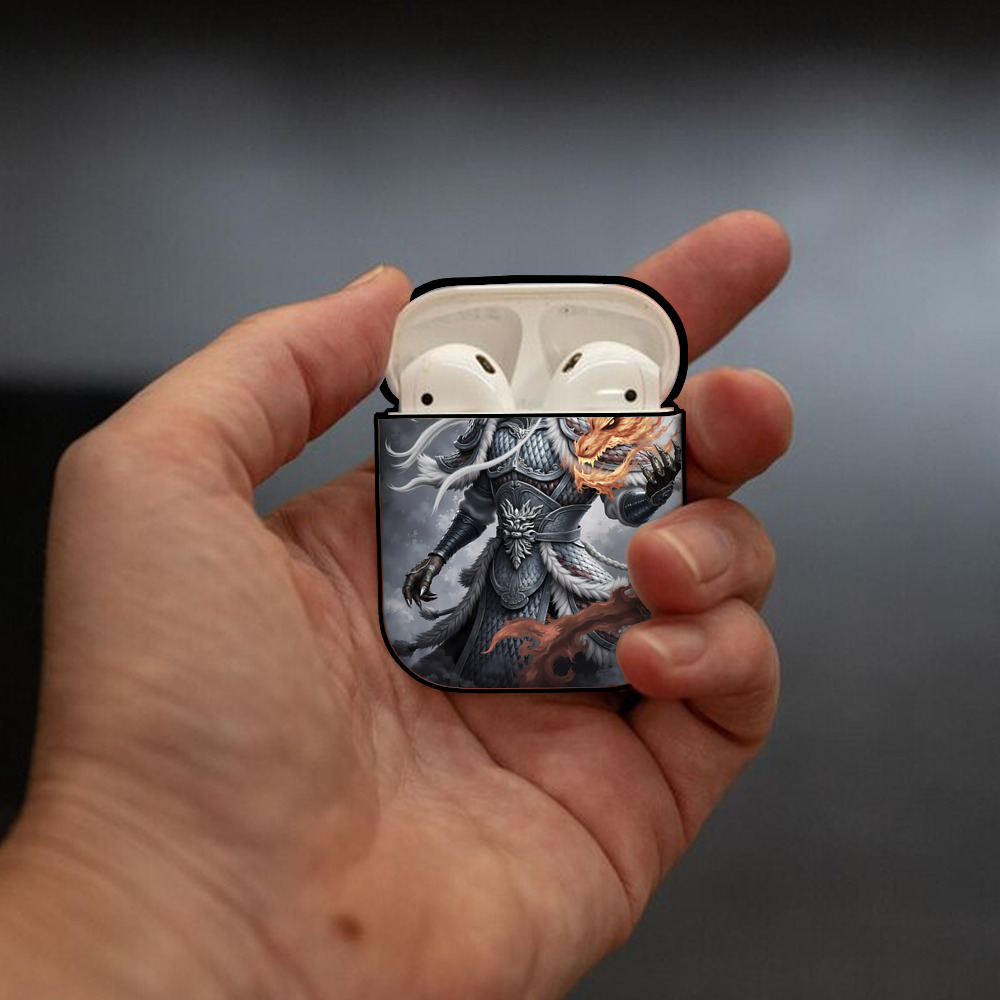 Ne Zha 2 ナタ 魔童の大暴れ AirPods 第2世代保護ケース ハードシェル ブラック 耐衝撃・防指紋・カラビナ付き
