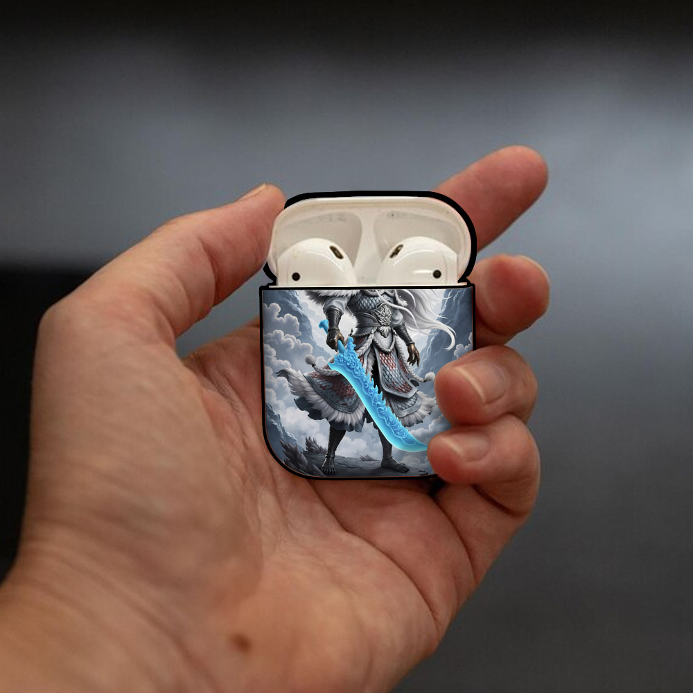 Ne Zha 2 ナタ 魔童の大暴れ AirPods 第2世代保護ケース ハードシェル ブラック 耐衝撃・防指紋・カラビナ付き