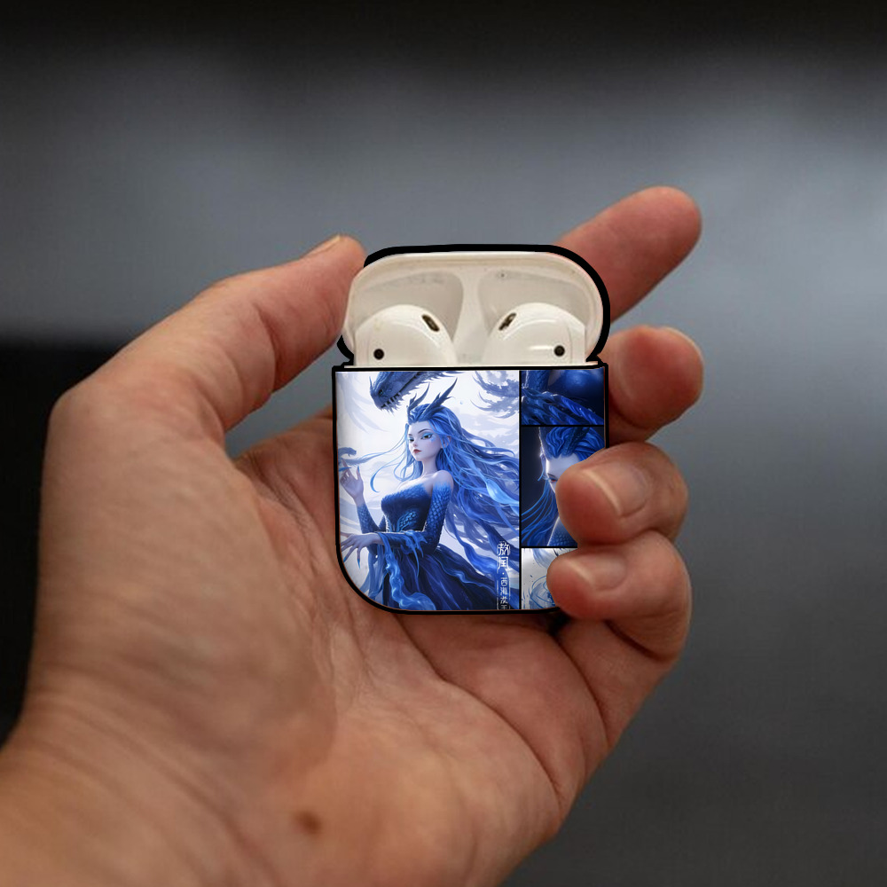 Ne Zha 2 ナタ 魔童の大暴れ AirPods 第2世代保護ケース ハードシェル ブラック 耐衝撃・防指紋・カラビナ付き