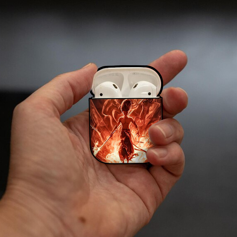 Ne Zha 2 ナタ 魔童の大暴れ AirPods 第2世代保護ケース ハードシェル ブラック 耐衝撃・防指紋・カラビナ付き