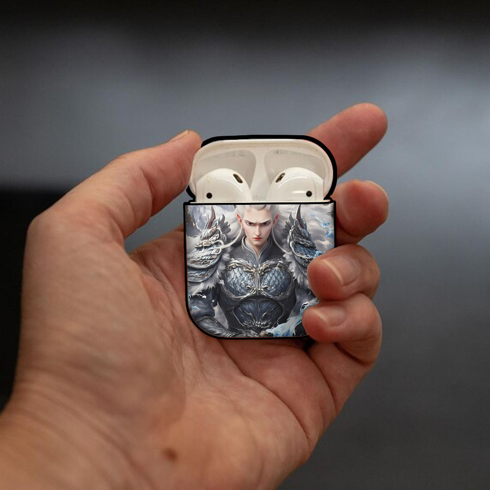 Ne Zha 2 ナタ 魔童の大暴れ AirPods 第2世代保護ケース ハードシェル ブラック 耐衝撃・防指紋・カラビナ付き