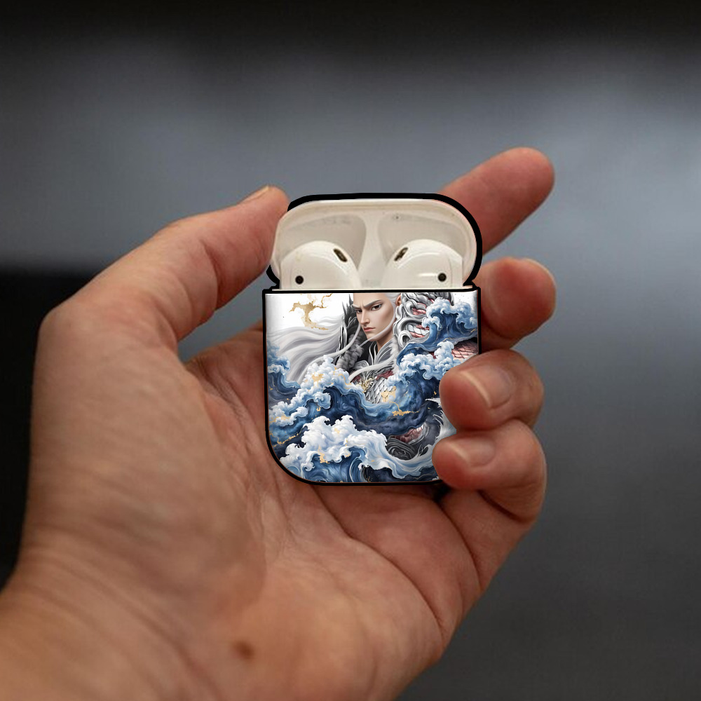 Ne Zha 2 ナタ 魔童の大暴れ AirPods 第2世代保護ケース ハードシェル ブラック 耐衝撃・防指紋・カラビナ付き