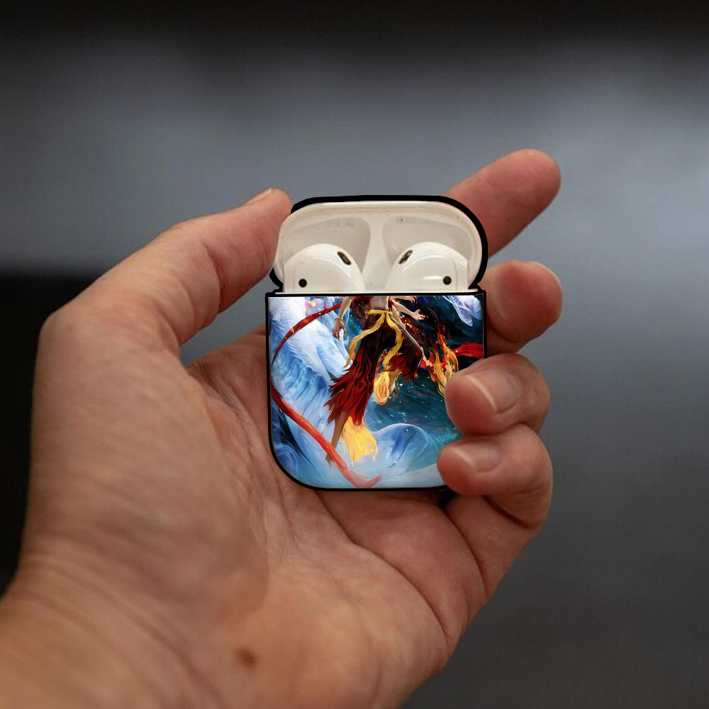 Ne Zha 2 ナタ 魔童の大暴れ AirPods 第2世代保護ケース ハードシェル ブラック 耐衝撃・防指紋・カラビナ付き