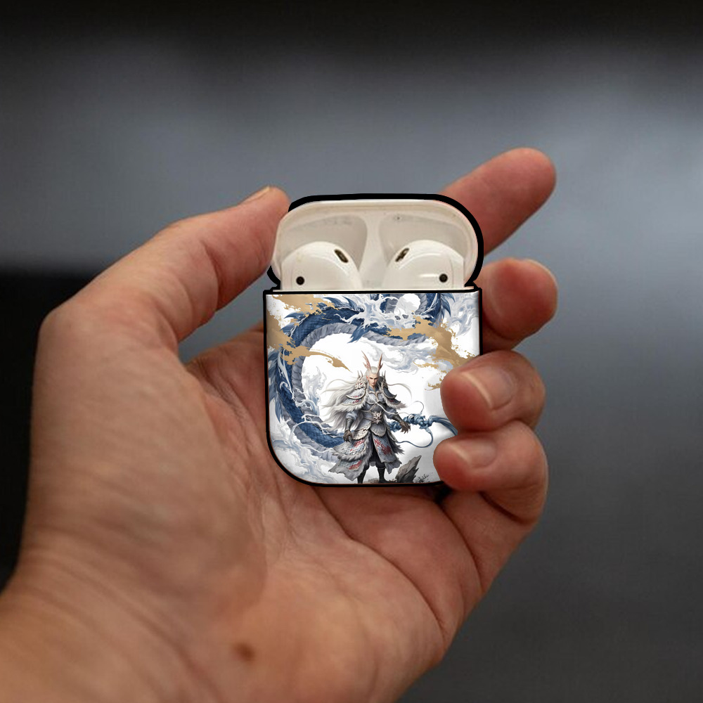 Ne Zha 2 ナタ 魔童の大暴れ AirPods 第2世代保護ケース ハードシェル ブラック 耐衝撃・防指紋・カラビナ付き