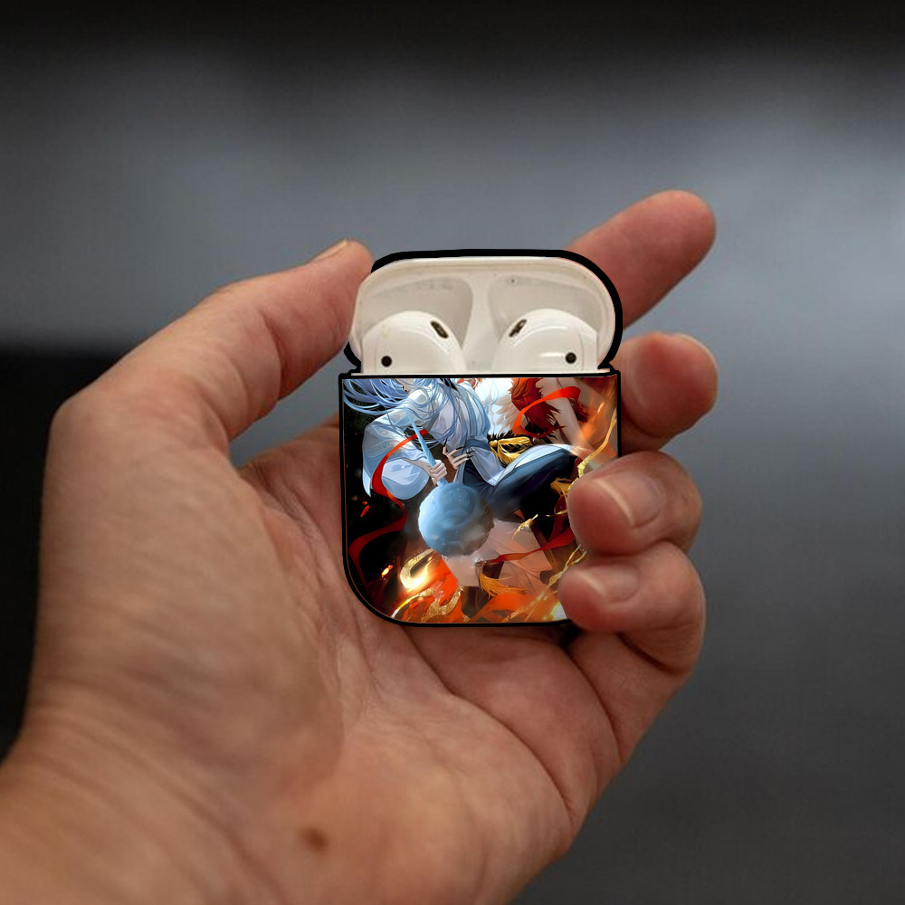 Ne Zha 2 ナタ 魔童の大暴れ AirPods 第2世代保護ケース ハードシェル ブラック 耐衝撃・防指紋・カラビナ付き