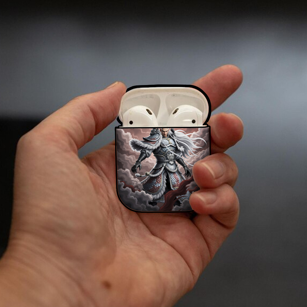 Ne Zha 2 ナタ 魔童の大暴れ AirPods 第2世代保護ケース ハードシェル ブラック 耐衝撃・防指紋・カラビナ付き