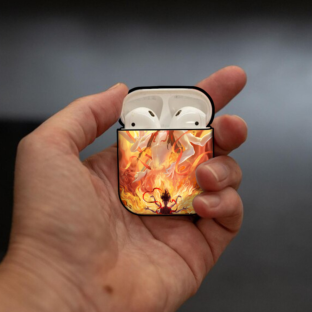 Ne Zha 2 ナタ 魔童の大暴れ AirPods 第2世代保護ケース ハードシェル ブラック 耐衝撃・防指紋・カラビナ付き