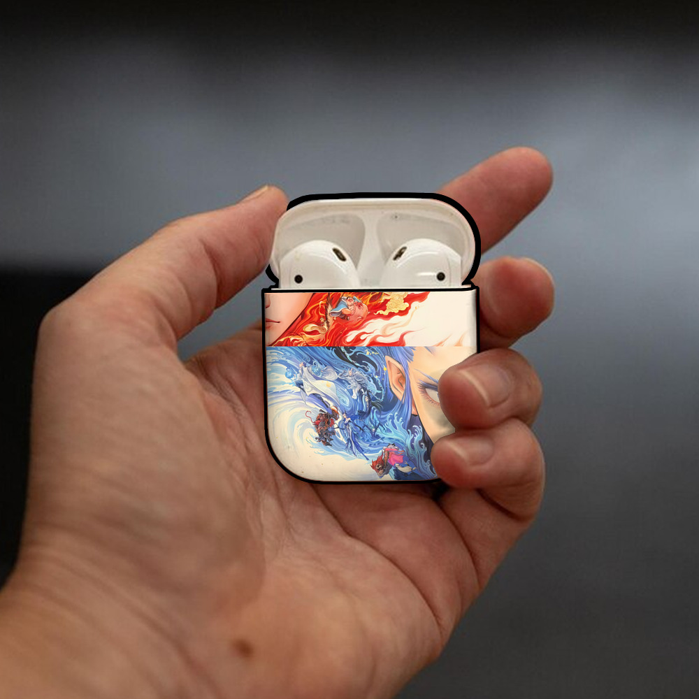 Ne Zha 2 ナタ 魔童の大暴れ AirPods 第2世代保護ケース ハードシェル ブラック 耐衝撃・防指紋・カラビナ付き