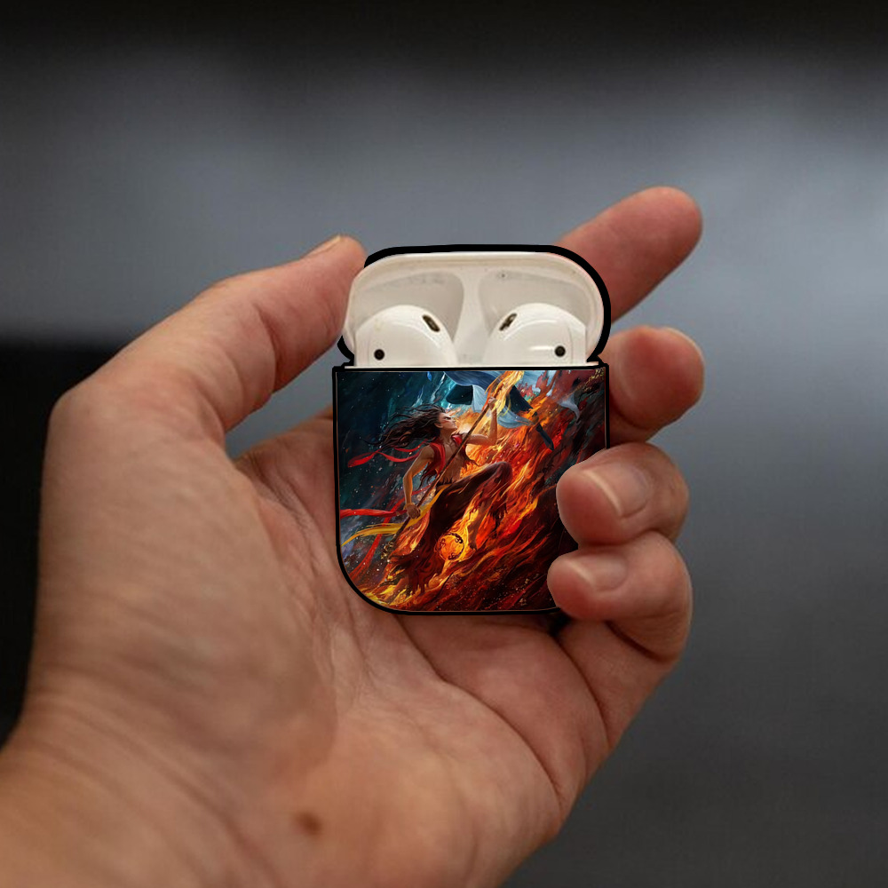 Ne Zha 2 ナタ 魔童の大暴れ AirPods 第2世代保護ケース ハードシェル ブラック 耐衝撃・防指紋・カラビナ付き