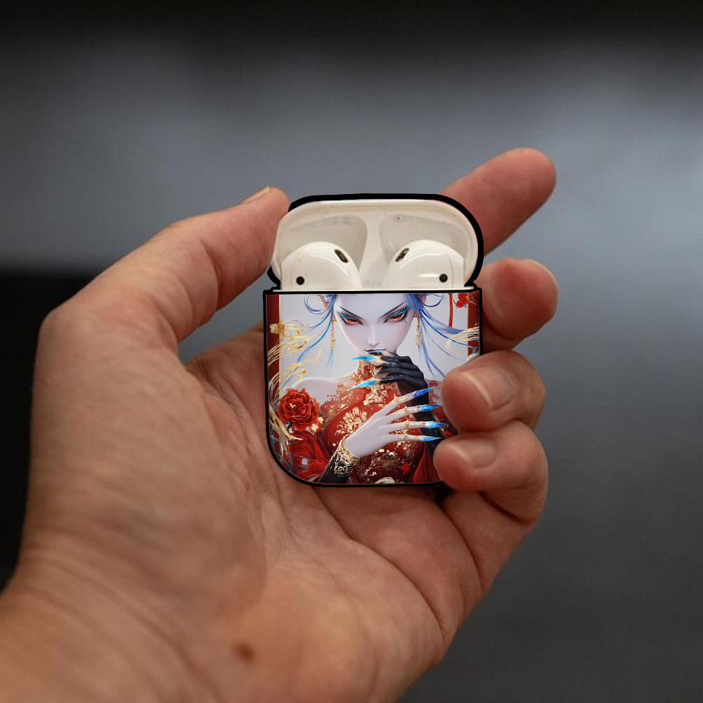 Ne Zha 2 ナタ 魔童の大暴れ AirPods 第2世代保護ケース ハードシェル ブラック 耐衝撃・防指紋・カラビナ付き