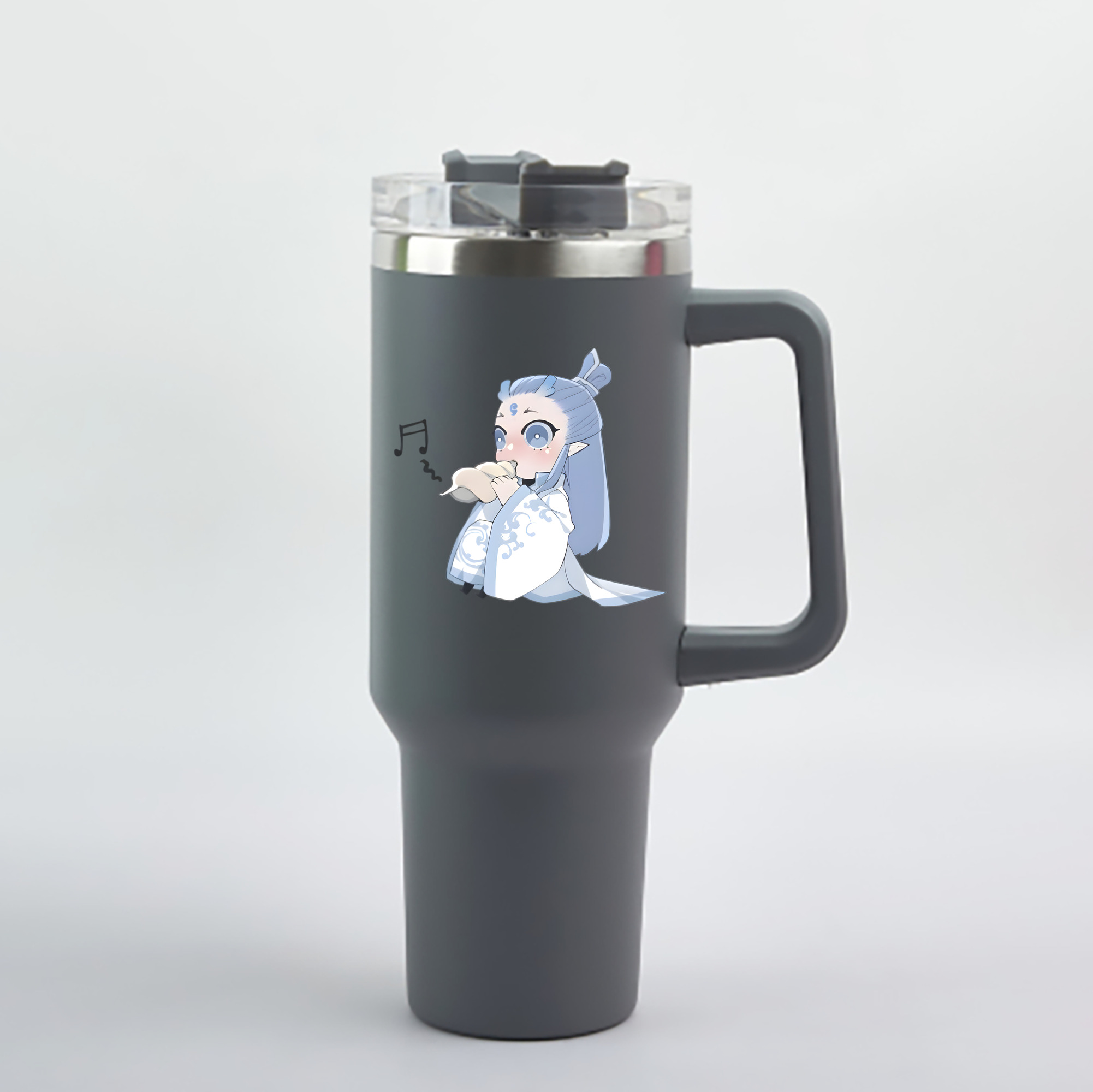 （画像用） Ne Zha 2 ナタ 魔童の大暴れ 1200mL車用タンブラー - クリスタルステッカー（プラスチックストロー付き）