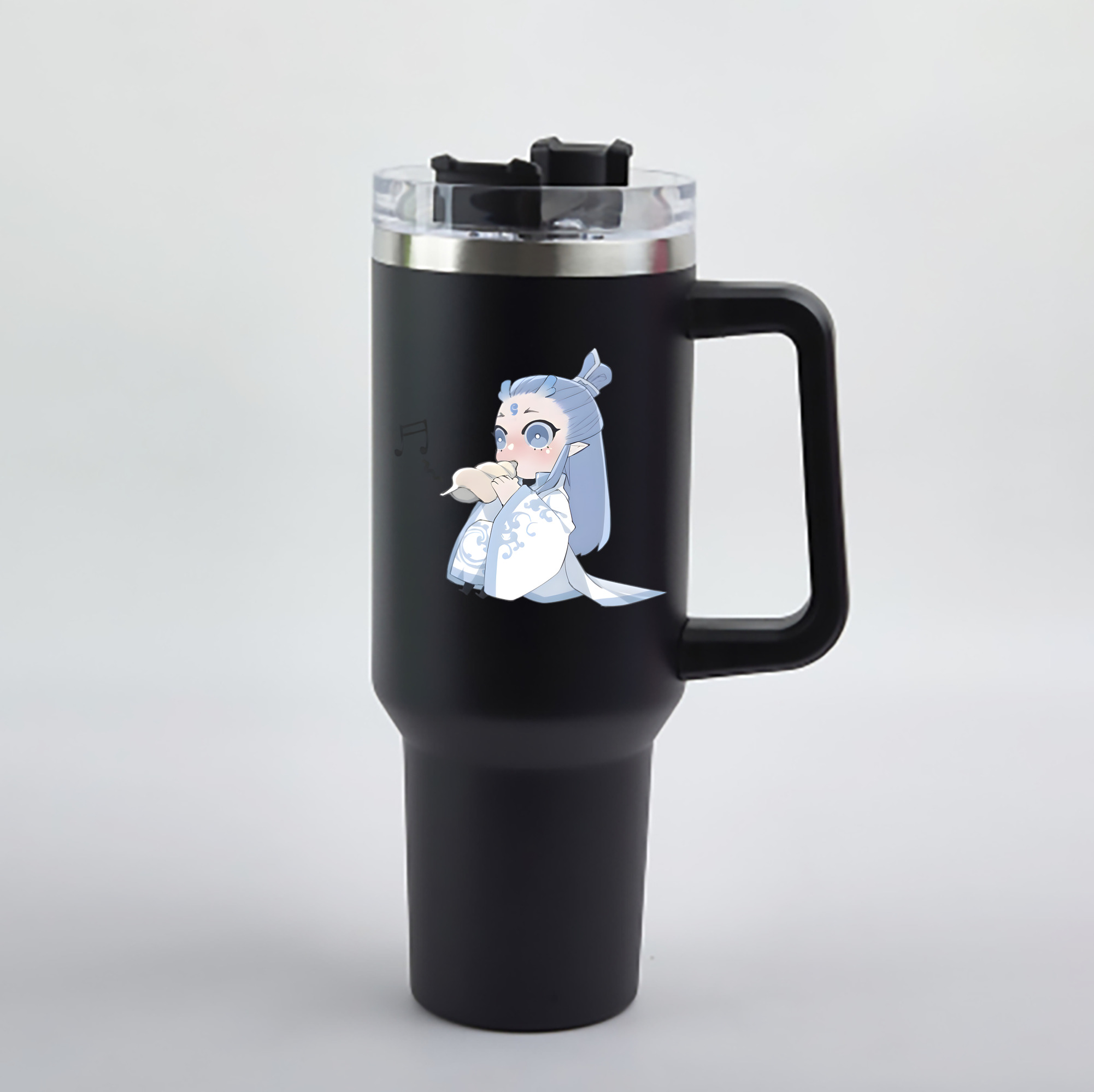 （画像用） Ne Zha 2 ナタ 魔童の大暴れ 1200mL車用タンブラー - クリスタルステッカー（プラスチックストロー付き）