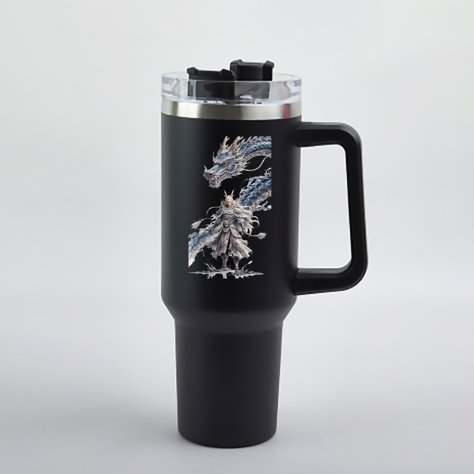 （画像用） Ne Zha 2 ナタ 魔童の大暴れ 1200mL車用タンブラー - クリスタルステッカー（プラスチックストロー付き）