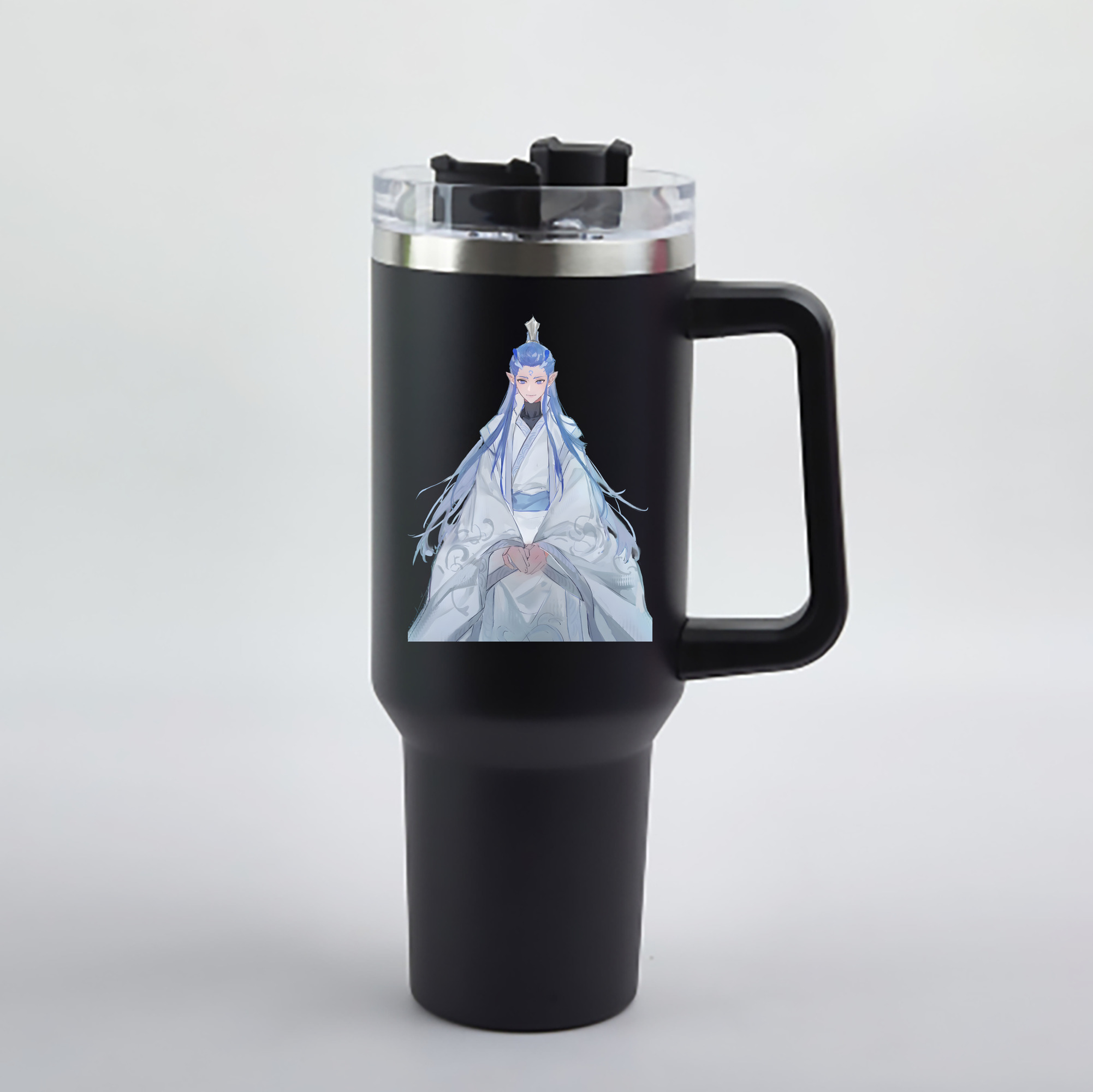 （画像用） Ne Zha 2 ナタ 魔童の大暴れ 1200mL車用タンブラー - クリスタルステッカー（プラスチックストロー付き）