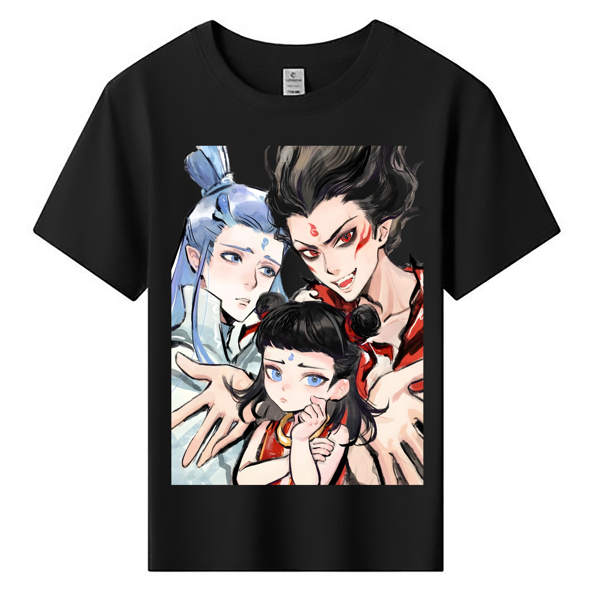 （画像用） Ne Zha 2 ナタ 魔童の大暴れ 綿100％キッズTシャツ（フロントプリント）