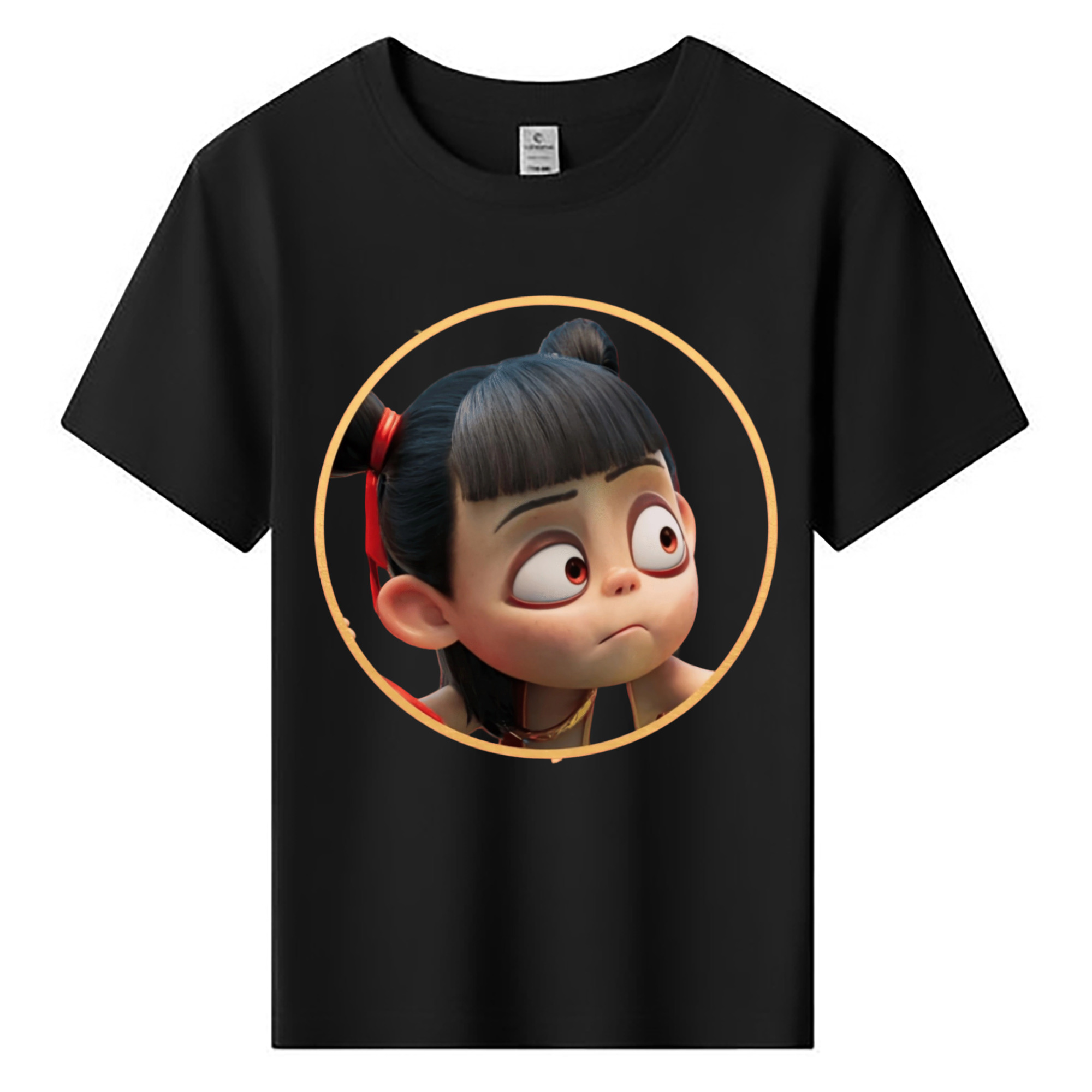 （画像用） Ne Zha 2 ナタ 魔童の大暴れ 綿100％キッズTシャツ（フロントプリント）