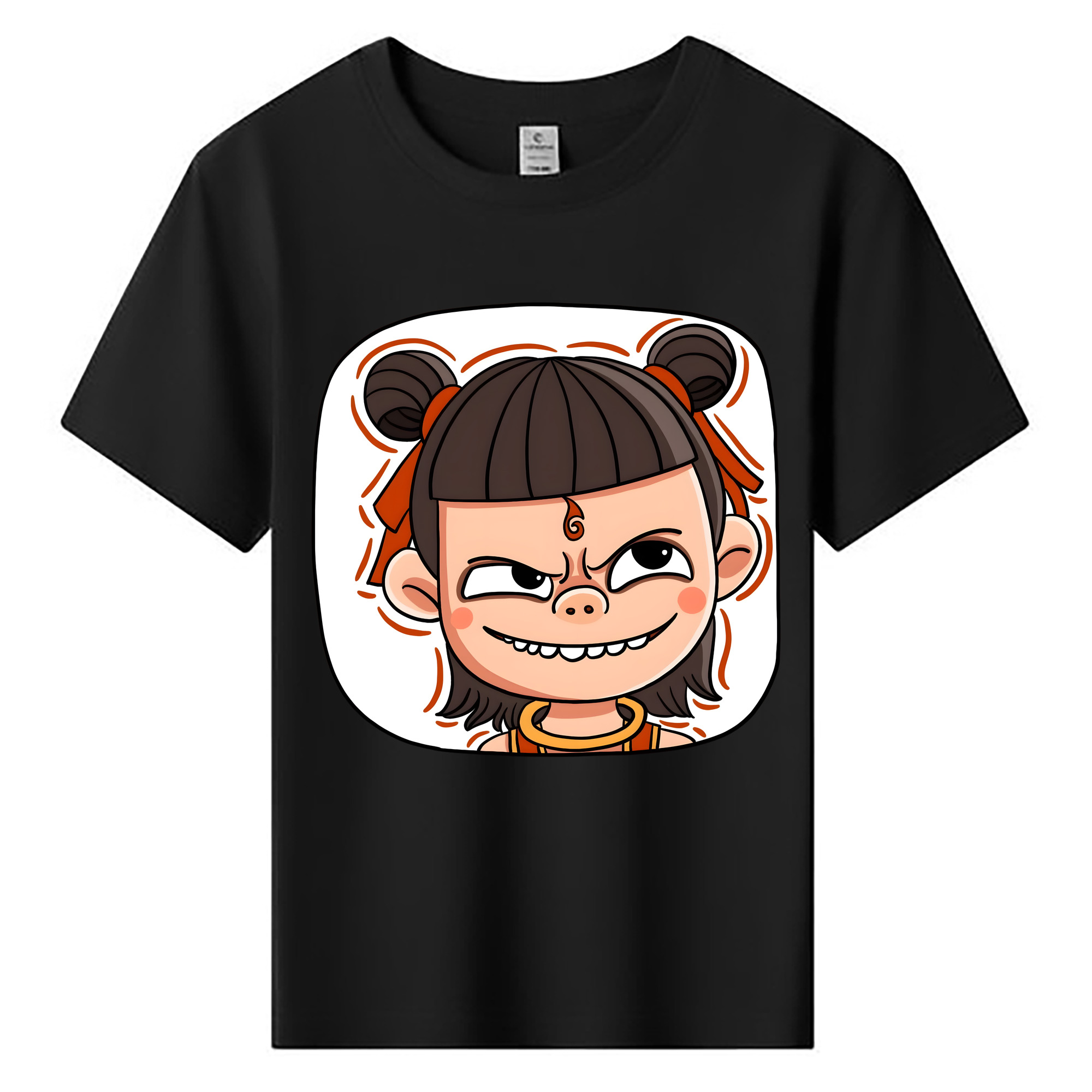 （画像用） Ne Zha 2 ナタ 魔童の大暴れ 綿100％キッズTシャツ（フロントプリント）