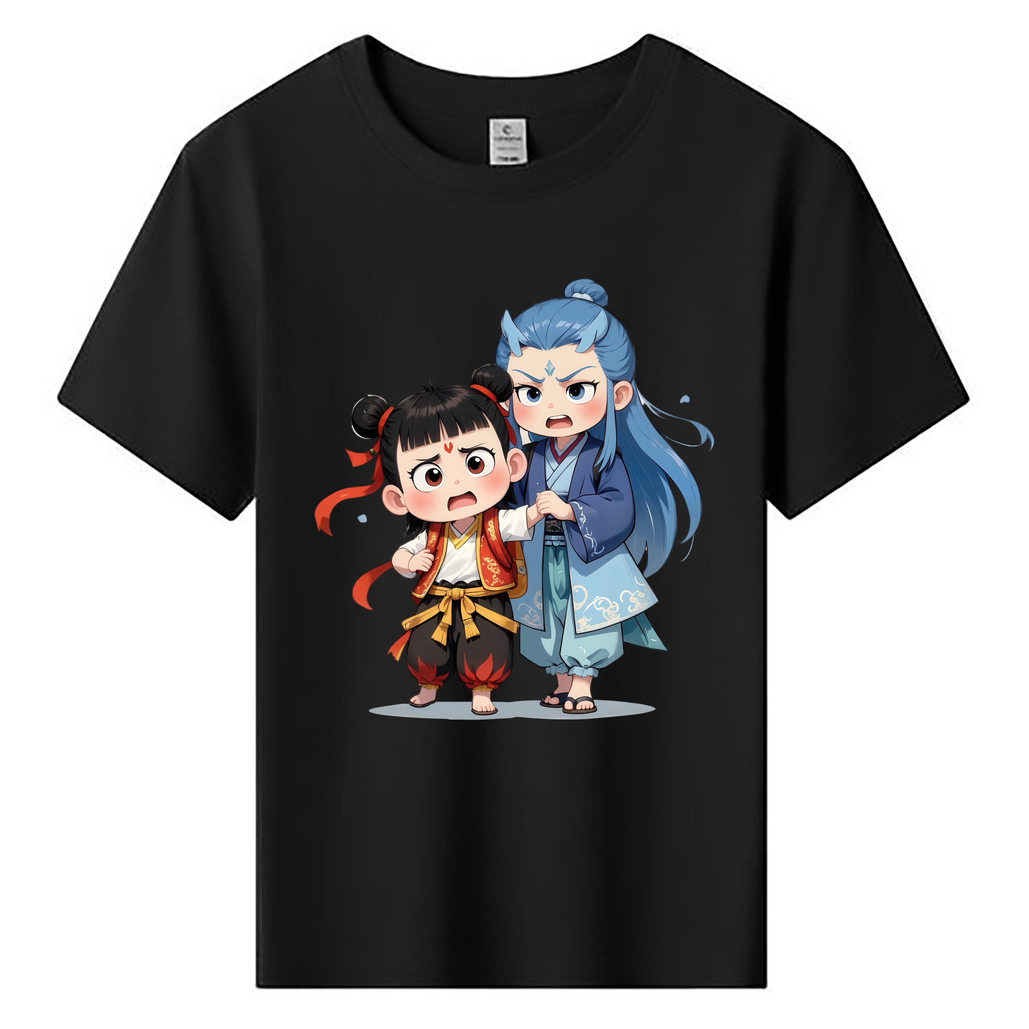 （画像用） Ne Zha 2 ナタ 魔童の大暴れ 綿100％キッズTシャツ（フロントプリント）