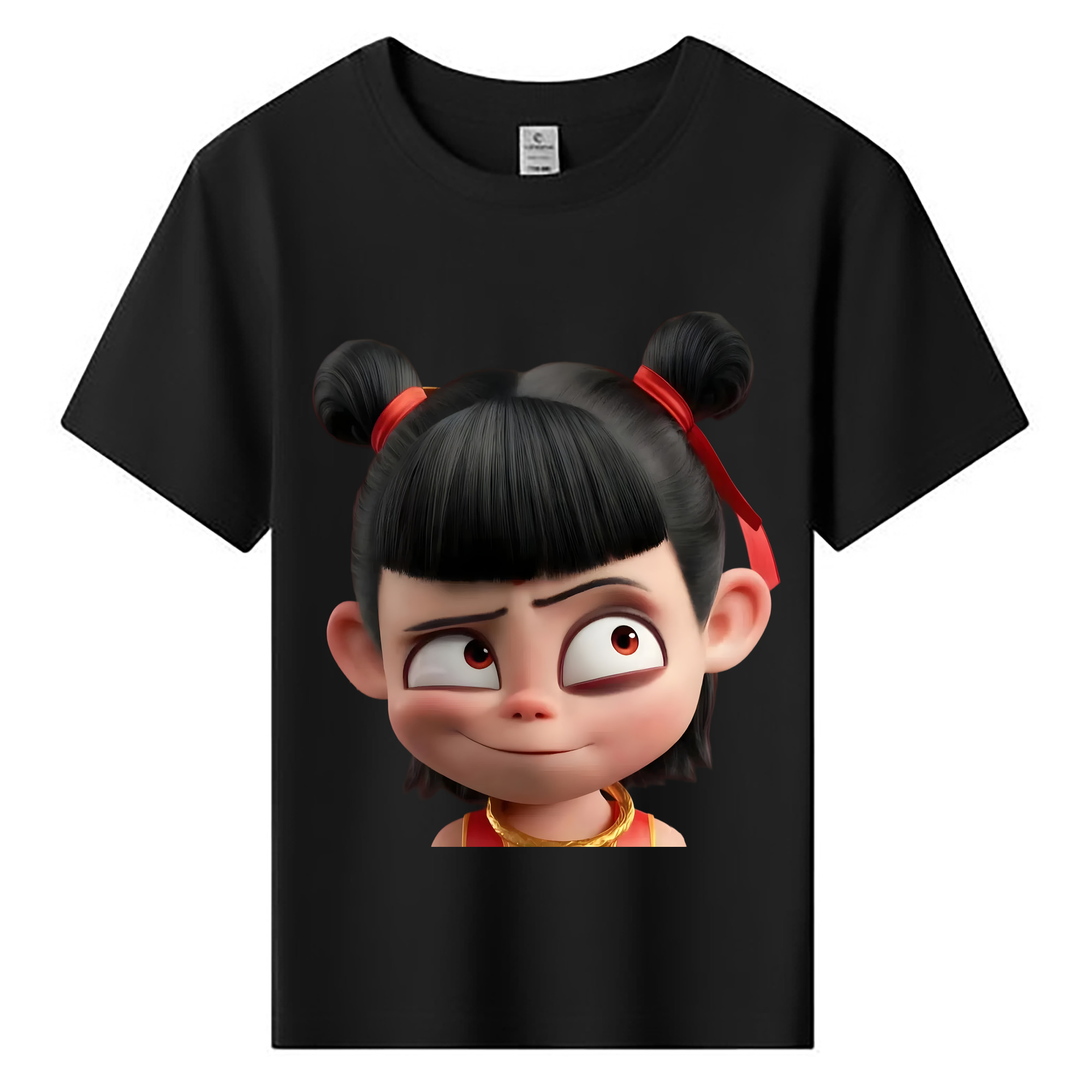 （画像用） Ne Zha 2 ナタ 魔童の大暴れ 綿100％キッズTシャツ（フロントプリント）