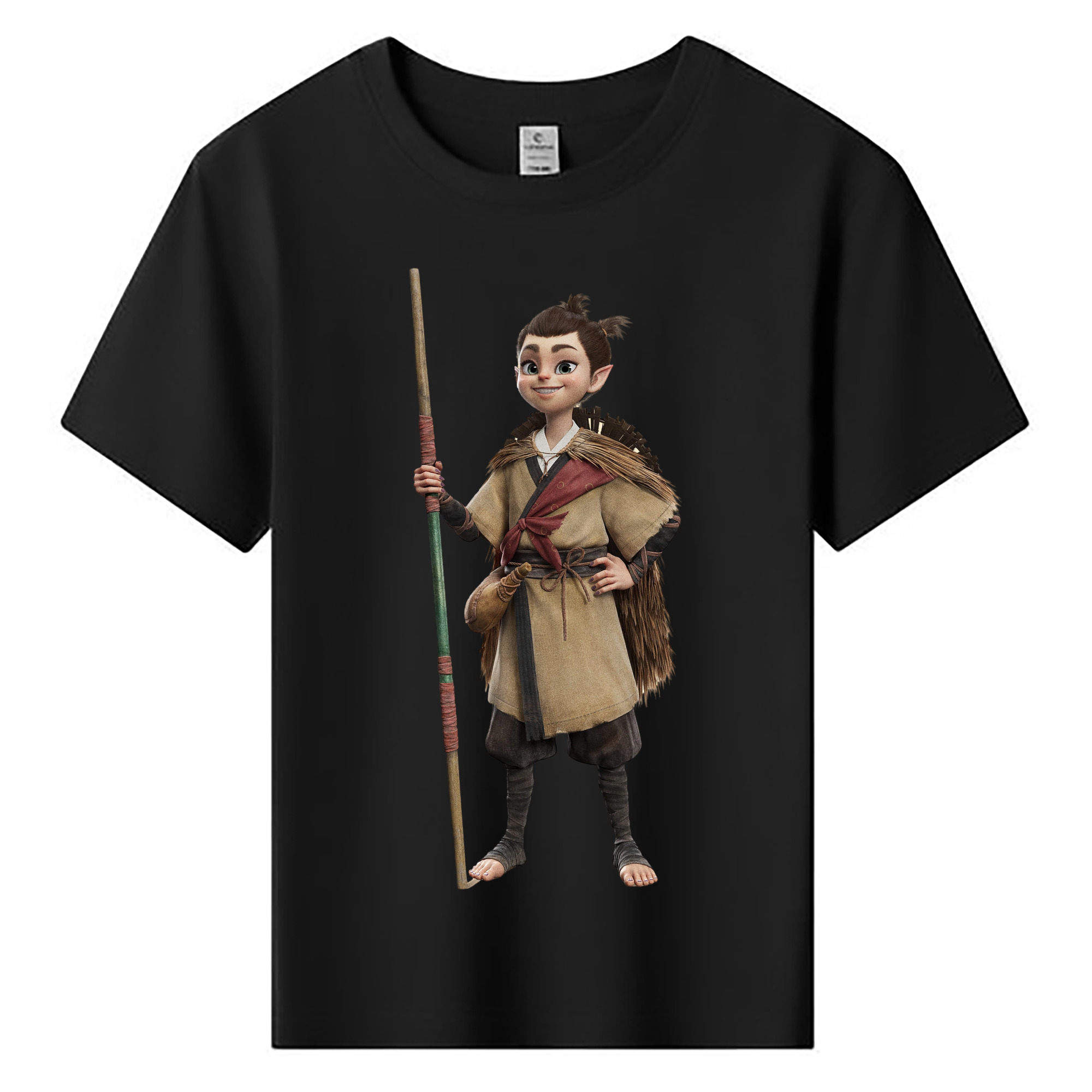 （画像用） Ne Zha 2 ナタ 魔童の大暴れ 綿100％キッズTシャツ（フロントプリント）