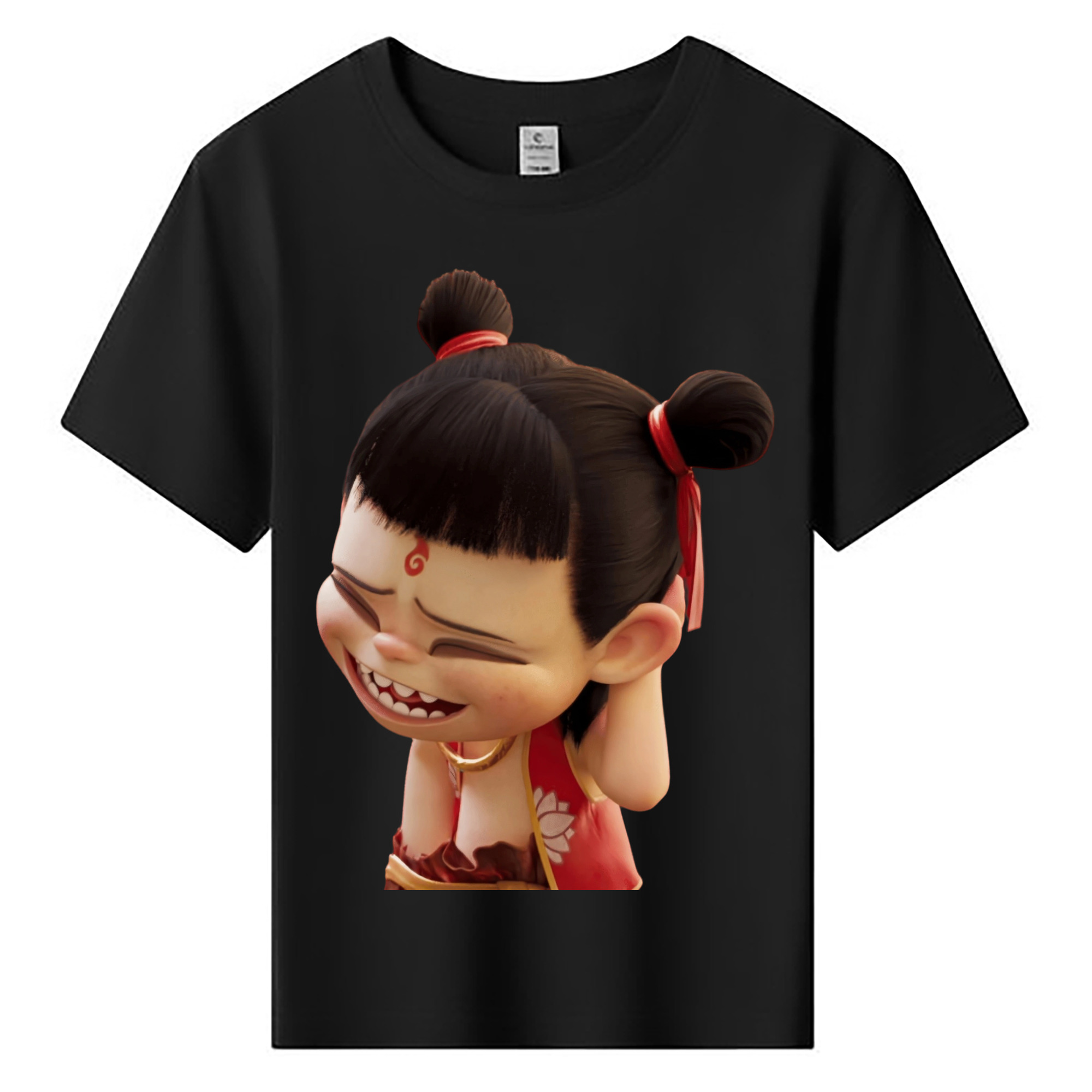（画像用） Ne Zha 2 ナタ 魔童の大暴れ 綿100％キッズTシャツ（フロントプリント）