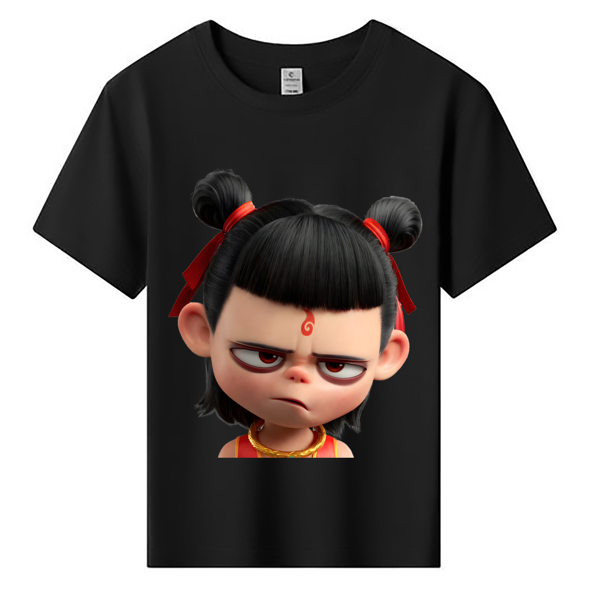 （画像用） Ne Zha 2 ナタ 魔童の大暴れ 綿100％キッズTシャツ（フロントプリント）