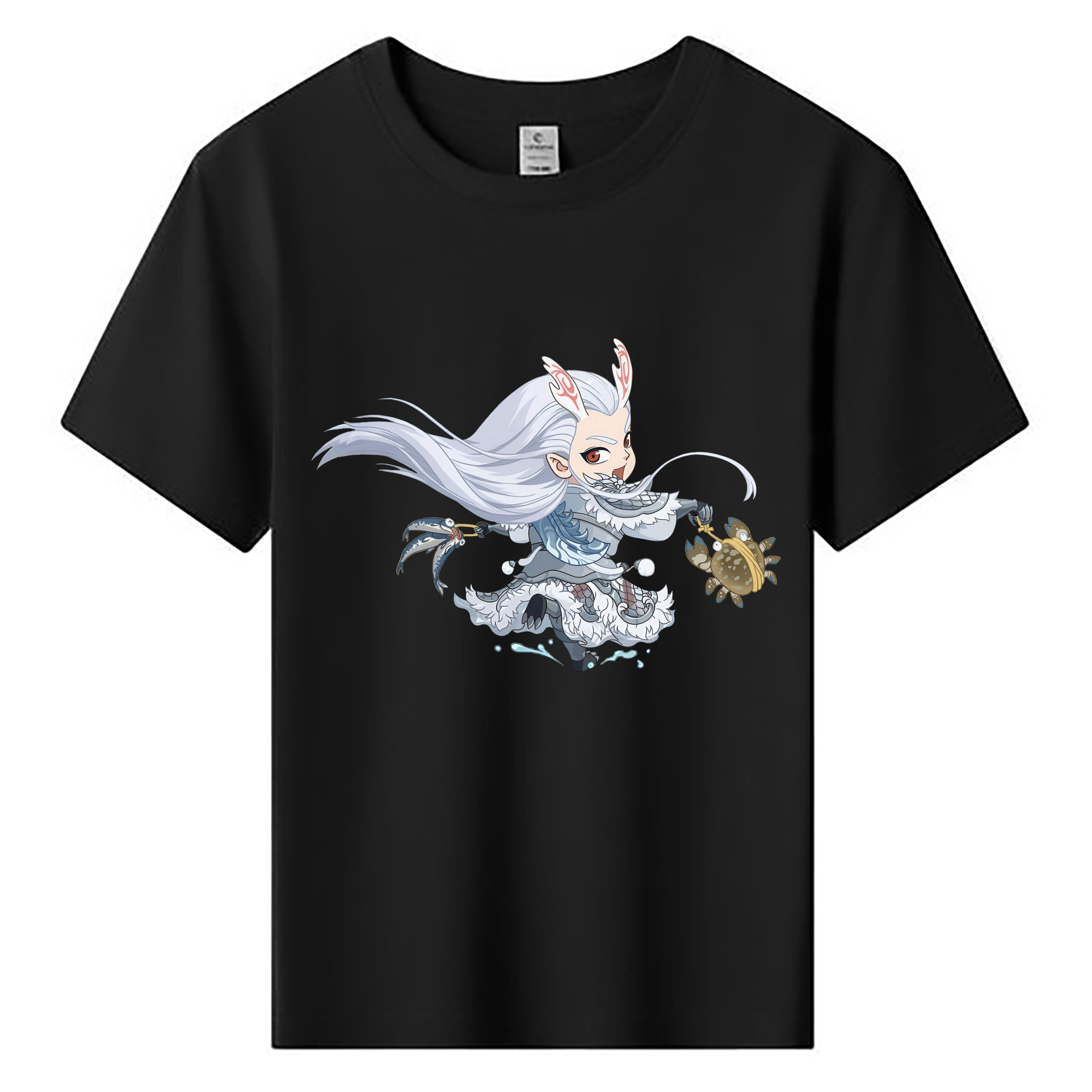 （画像用） Ne Zha 2 ナタ 魔童の大暴れ 綿100％キッズTシャツ（フロントプリント）