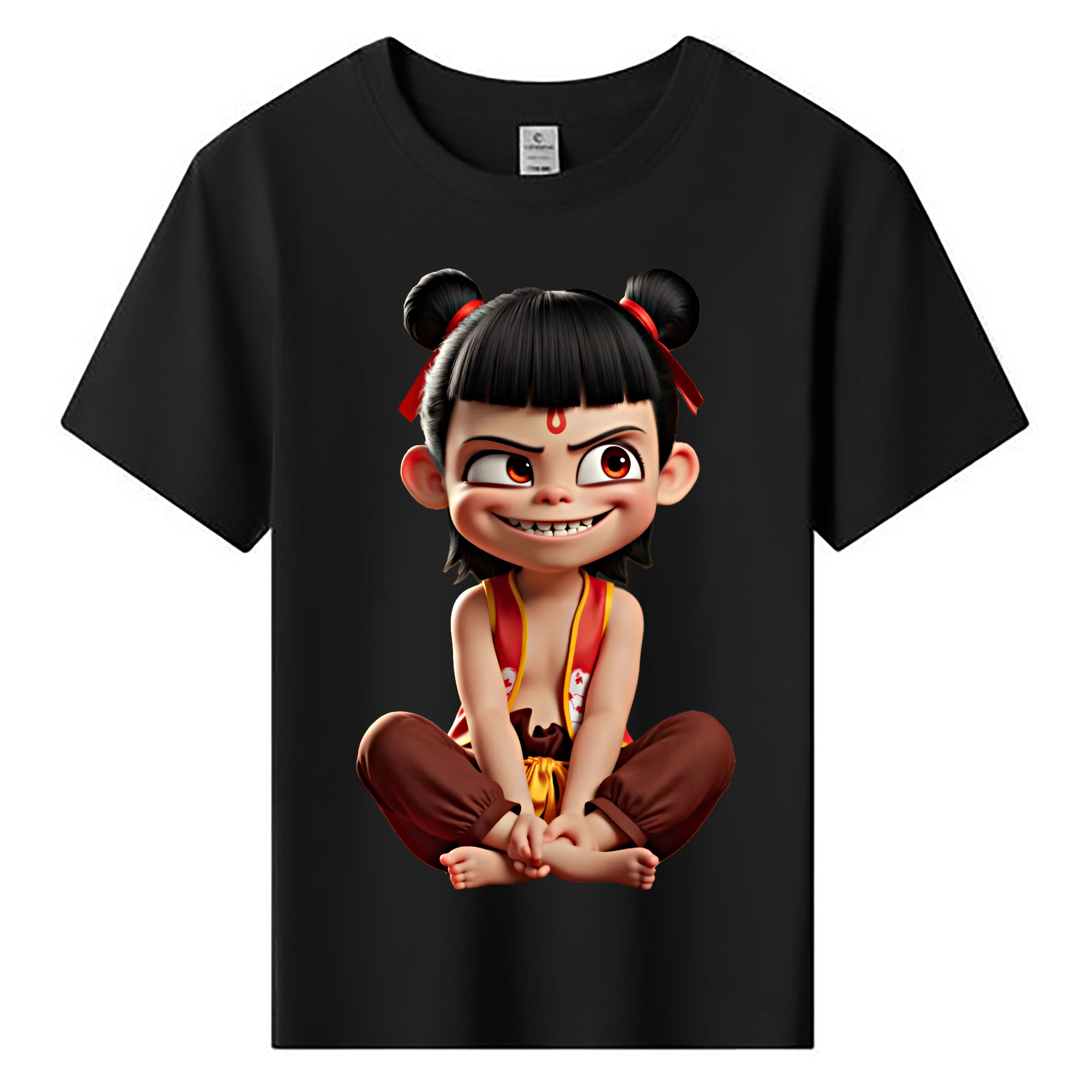 （画像用） Ne Zha 2 ナタ 魔童の大暴れ 綿100％キッズTシャツ（フロントプリント）