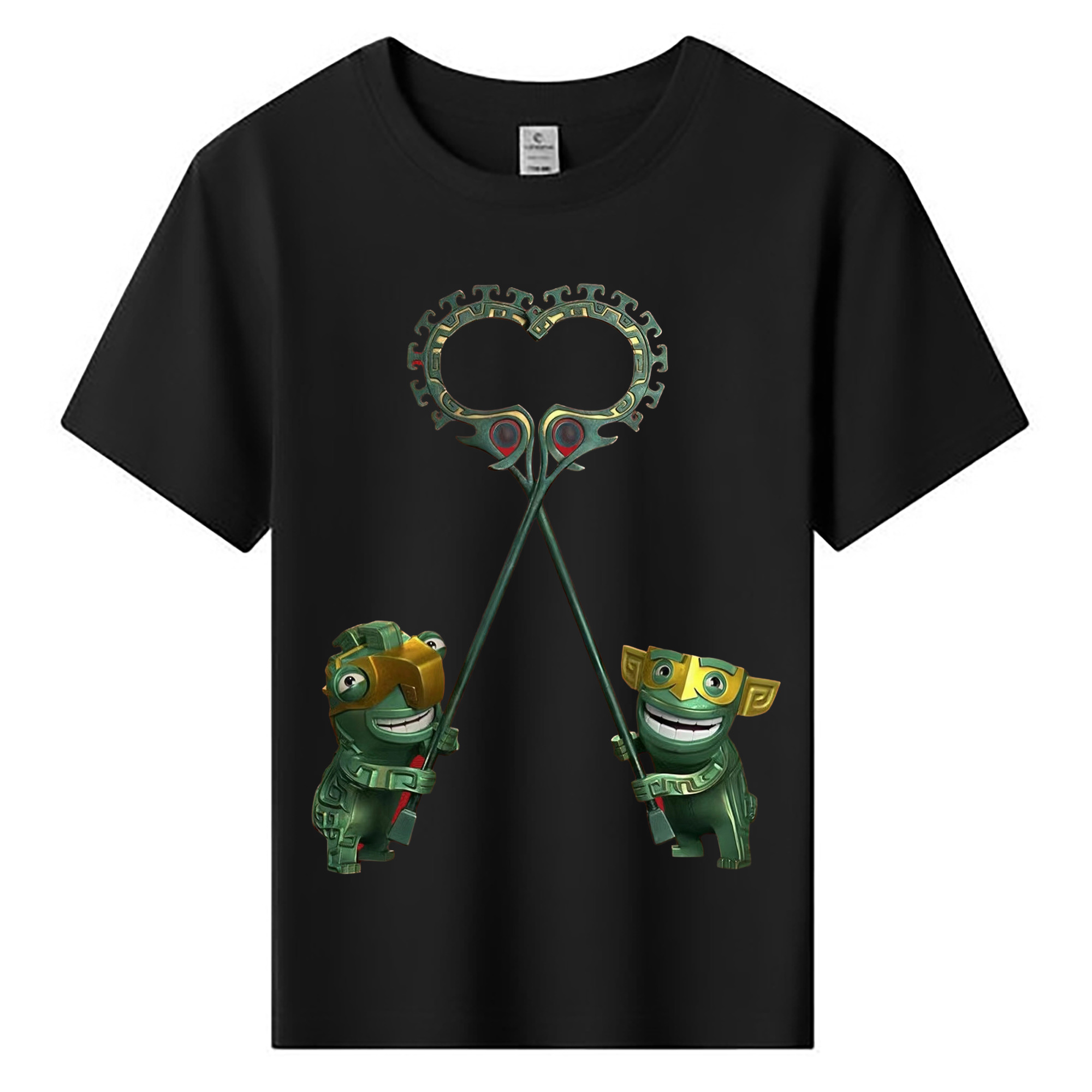 （画像用） Ne Zha 2 ナタ 魔童の大暴れ 綿100％キッズTシャツ（フロントプリント）